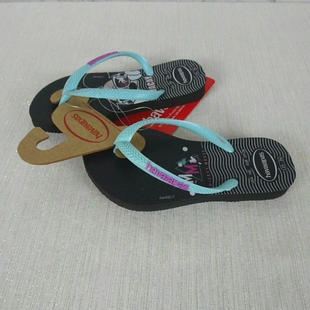 💰3/$25  New Havaianas Disney Mickey Mouse Flip Flops 10 C